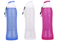 Bottiglia pieghevole blu di sport del silicone delle bottiglie di acqua 500ML di allenamento fornitore