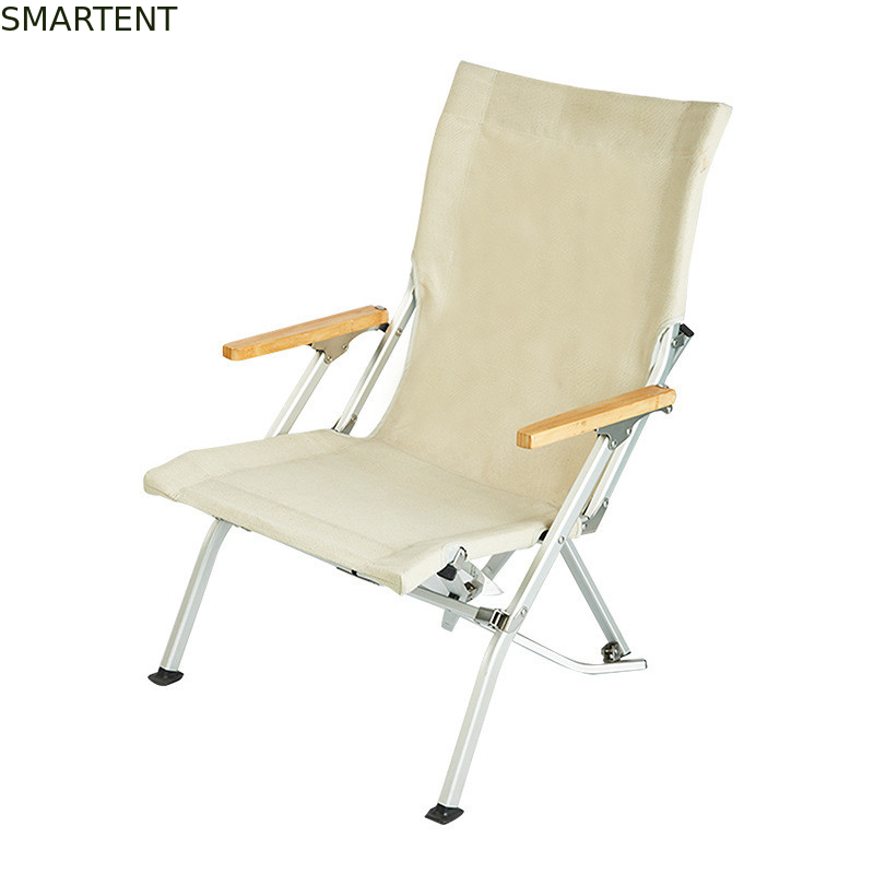 Alto bracciolo di bambù di alluminio posteriore della sedia 1680D del Recliner della guarnizione di pelliccia di piegatura compatta portatile fornitore