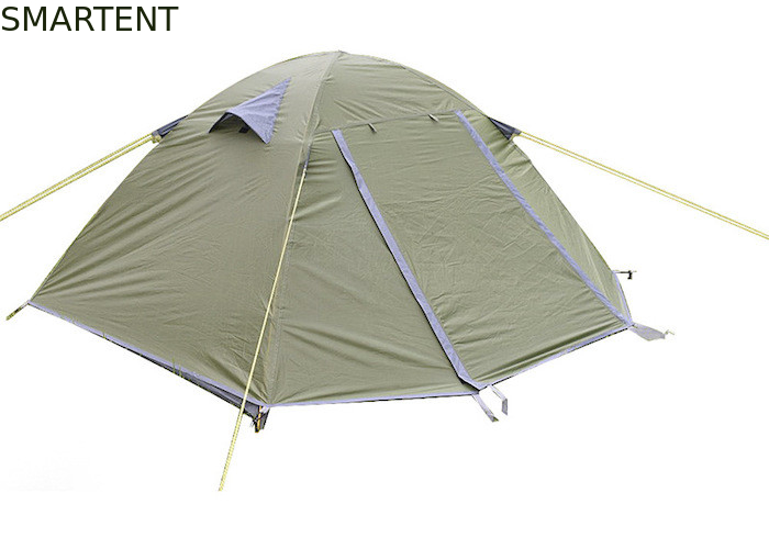 210*110CM Double layer Outdoor Camping Shelter Verde PU Rivestito 190T Trekking Tent fornitore