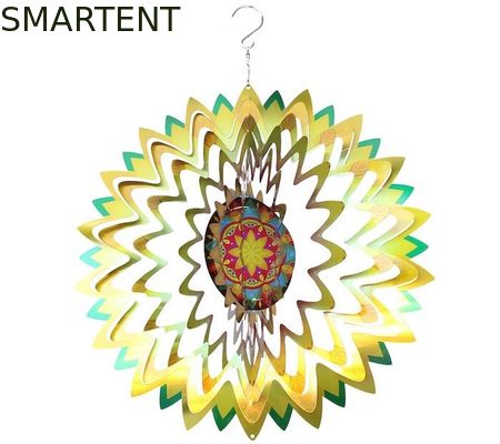 Acquistare Stile nordico creativo del fiore di acciaio inossidabile del giardino del filatore intelligente del vento fabbricazione online