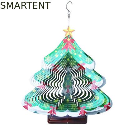 Acquistare Carillon di vento giranti dell'albero di Natale del filatore 3D del vento del metallo di larghezza 27cm fabbricazione online