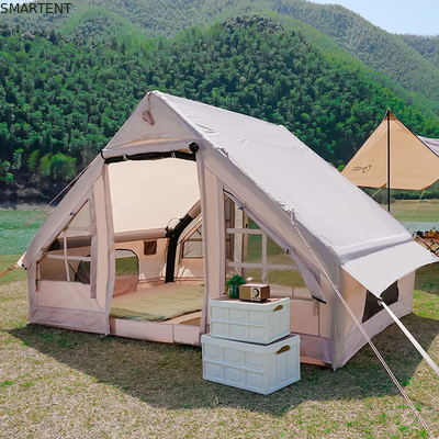 Tende da campeggio all'aperto Tenda gonfiabile a prova di pioggia di cotone beige addensato per campeggio in famiglia e avventure all'aperto fornitore