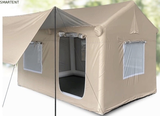 Tende da campeggio all'aperto 410*270*200CM impermeabile Beige cotone Tenda gonfiabile per 3-4 persone stile Forest Hut leggero e resistente per avventure all'aperto fornitore