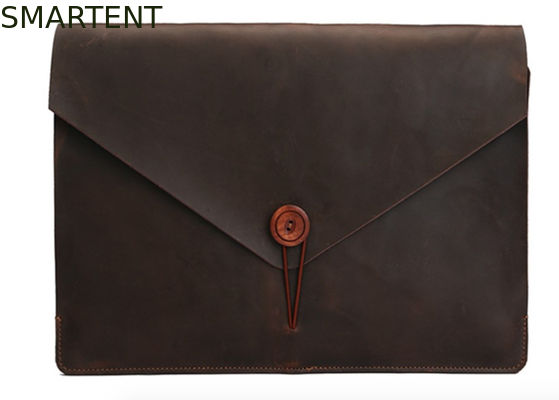 Acquistare Il computer portatile di stile della busta di Brown di dimensione A4 collega i documenti con un manicotto genuini riveste di pelle la manica della busta del computer portatile fabbricazione online