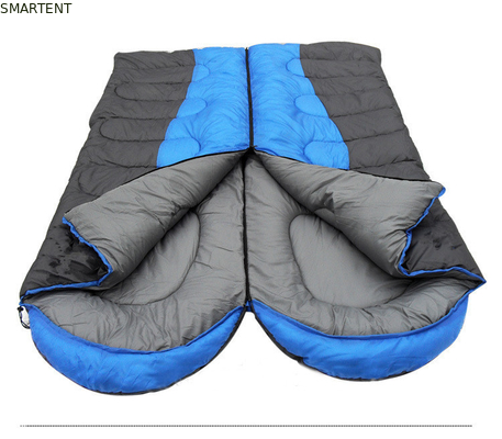 215*78cm doppio colore esterno impermeabile 190T poliestere ripieno di fibre vuote classico due persone in un sacco a pelo fornitore