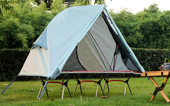 Esplora l'aria aperta con le nostre tende da campeggio all'aperto 200*120*95CM Blu 210D Polyester Oxford Tent Cot con letto da campeggio pieghevole fornitore