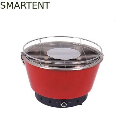 Acquistare Griglia rossa all'aperto portatile del BARBECUE del carbone dell'acciaio del metallo di 35X24.5CM con ventilazione regolabile fabbricazione online