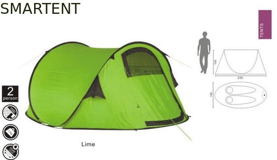 180X235X100CM Custom Outdoor impermeabile rivestito 190T poliestere 3 persone Pop Up Camping Tent fornitore