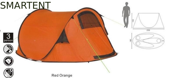 180X235X100CM Custom Outdoor impermeabile rivestito 190T poliestere 3 persone Pop Up Camping Tent fornitore