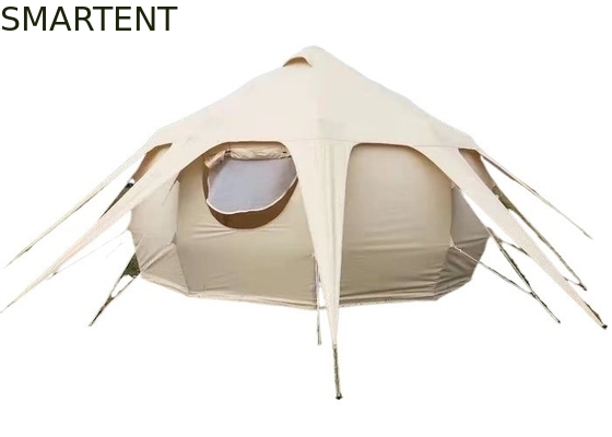 Acque resistenti 3000MM Rivestito 285G colore beige cotone Lotus Outdoor Camping Tents 5*5*3M fornitore