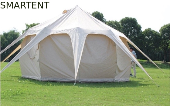 Acque resistenti 3000MM Rivestito 285G colore beige cotone Lotus Outdoor Camping Tents 5*5*3M fornitore