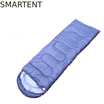 Customized 210*75CM Blue Waterproof 190T Polyester Outdoor Mountain Sleeping Bags per il clima freddo fornitore