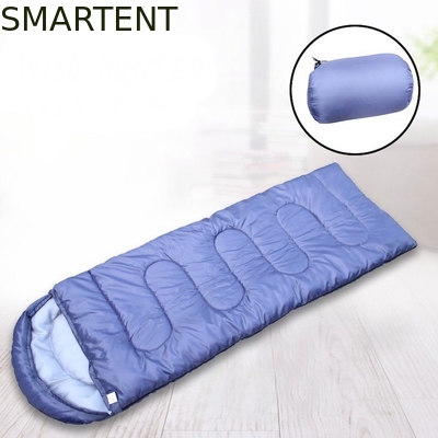 Customized 210*75CM Blue Waterproof 190T Polyester Outdoor Mountain Sleeping Bags per il clima freddo fornitore