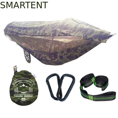 Acquistare Camouflage anti zanzara portatile da esterno leggero 70D Ripstop Nylon Camping Hammock 270 * 140CM fabbricazione online