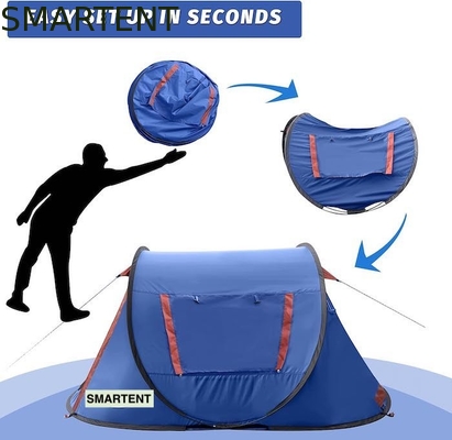 7.2FT*4.5FT*40Inch Facile da impostare per 2 persone Blu impermeabile poliestere Pop Up Camping Tent con finestre a maglia ventilate fornitore