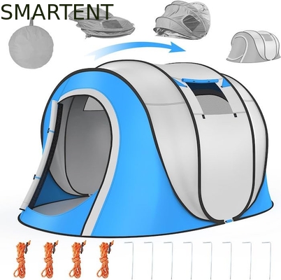 102*75*39 pollici mono strato argento supporto poliestere 210T impermeabile Pop Up tenda da campeggio per 2-4 persone con finestre a maglia fornitore