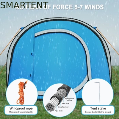 102*75*39 pollici mono strato argento supporto poliestere 210T impermeabile Pop Up tenda da campeggio per 2-4 persone con finestre a maglia fornitore