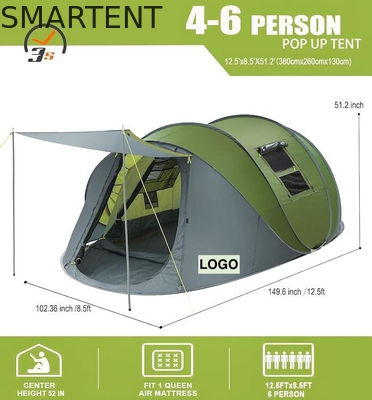Tenda da campeggio leggera pieghevole impermeabile da 4-6 persone con doppie porte e finestre a maglia di ventilazione fornitore