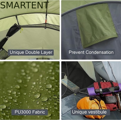 Tenda da campeggio leggera pieghevole impermeabile da 4-6 persone con doppie porte e finestre a maglia di ventilazione fornitore