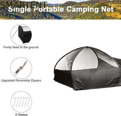 82.6*27.6*19.7 Inch Nero Easy Pop Up Camping Tents Con Pavimento Impermeabile Fibra Di Vetro Pallone Portante Sacchetto Per 1 Persona fornitore