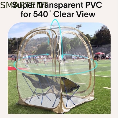 50*50*62'inch Outdoor PVC trasparente impermeabile mono strato Fibra di vetro Cornice Pop Up tenda sportiva con protezione UV fornitore