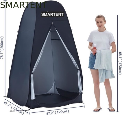 120*120*200CM Tende di privacy pop-up nere con porte a zip ricoperte d'argento fornitore