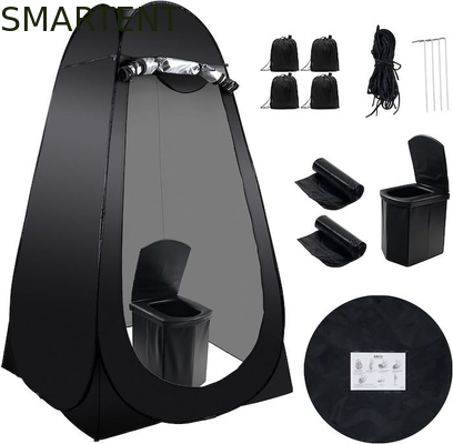 47.2*47.2*74.8 pollici di poliestere rivestito d'argento nero pop up tenda di privacy con protezione UV per eventi di campeggio sulla spiaggia fornitore