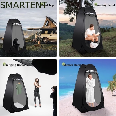 47.2*47.2*74.8 pollici di poliestere rivestito d'argento nero pop up tenda di privacy con protezione UV per eventi di campeggio sulla spiaggia fornitore