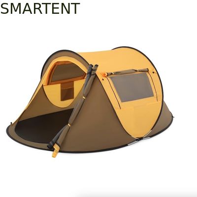 Acquistare Tenda da campeggio da 4 stagioni in poliestere giallo da 96*59*41 pollici con finestre a maglia e design impermeabile per 2 persone fabbricazione online