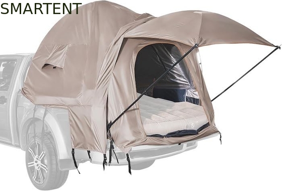 82.7*66.9*66.9Inch Khaki 210D Silver Coated Polyester Pickup Truck Tent Con Finestre Ventilate Per Campeggio Esterno fornitore