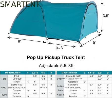 2.44*1.52*1.07M 4-Season Automatic Green Waterproof PU2000MM Coated Polyester 2-Person Pop Up Pickup Camping Tent fornitore