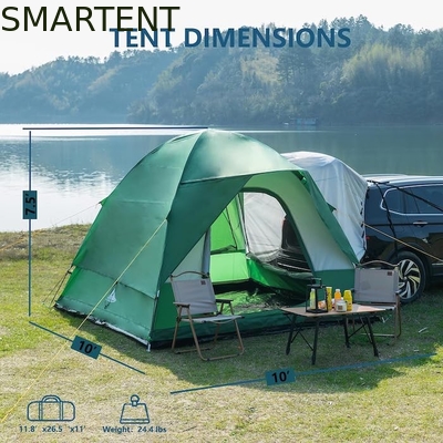 Esterno 3*3*2.3M 4-6 Persone Verde impermeabile PU3000MM Rivestito di poliestere in fibra di vetro palo portabile SUV Pickup Camping Tent fornitore