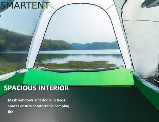 Esterno 3*3*2.3M 4-6 Persone Verde impermeabile PU3000MM Rivestito di poliestere in fibra di vetro palo portabile SUV Pickup Camping Tent fornitore