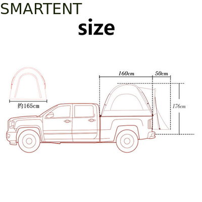 (165+50) *165*176CM 1 persona Colore blu impermeabile rivestito d'argento Poliestere 210D Automatico Pop UP Truck Tail Tent fornitore