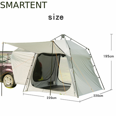 220*220*195CM Fibra di vetro 4 persone Grigio PU2000MM Poliestere 210D SUV Tenda da campeggio impermeabile con protezione UV facile installazione fornitore
