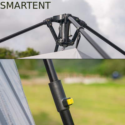 220*220*195CM Fibra di vetro 4 persone Grigio PU2000MM Poliestere 210D SUV Tenda da campeggio impermeabile con protezione UV facile installazione fornitore