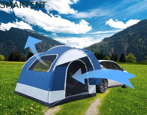 250*250*200CM PU2000MM Poliestere rivestito 210D 2 porte SUV tenda da campeggio con pali in fibra di vetro e finestre a maglia fornitore