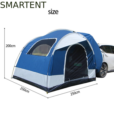 250*250*200CM PU2000MM Poliestere rivestito 210D 2 porte SUV tenda da campeggio con pali in fibra di vetro e finestre a maglia fornitore