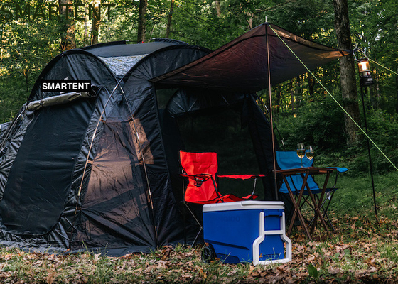 Tenda da campeggio in fibra di vetro in poliestere nera impermeabile a riposo per il modello Y, facile da installare e migliore ventilazione fornitore