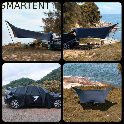 530*390CM Nero 420D Ripstop Poliester Tesla Camping Tent Canopy auto leggera Canopy Rainfly Side Awing per il modello Y&amp;3 fornitore