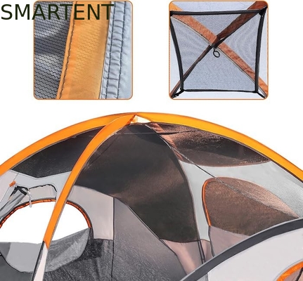 4.57*2.74*1.78M Tenda da campeggio per 8 persone all'aperto doppio strato grigio impermeabile rivestito in poliestere per attività di 3 stagioni fornitore