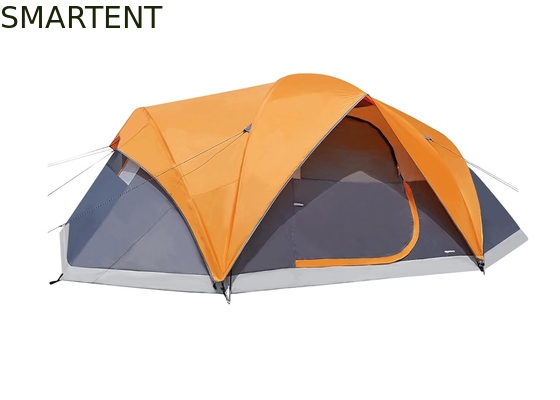 4.57*2.74*1.78M Tenda da campeggio per 8 persone all'aperto doppio strato grigio impermeabile rivestito in poliestere per attività di 3 stagioni fornitore