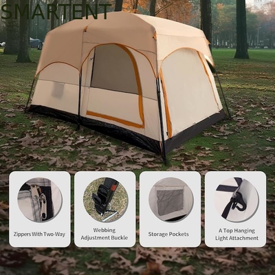 4-persona 3.3*2.1*1.85M Outdoor All Weather Khaki impermeabile rivestito in poliestere 2-house design tenda da campeggio fornitore