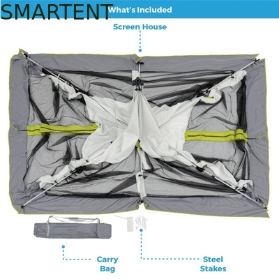 350*300*210CM Grey Waterproof Branding Custom Pop Up Camping Tents Con DAP Termine di consegna E Ventilazione Reticolazione Finestre fornitore