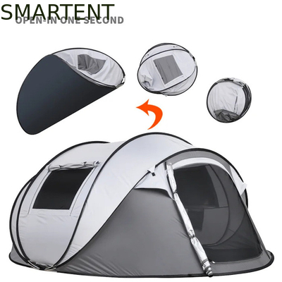 280*200*130CM Grigio impermeabile PU2000MM Rivestito 190T poliestere 4 stagioni Pop Up Tent Boat Con finestre a maglia Per il campeggio fornitore