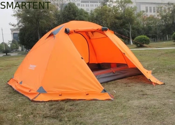 2 Persone Arancione PU3000MM Rivestito con telaio in poliestere in alluminio da 210 T Tenda impermeabile pop-up con borsa da trasporto fornitore