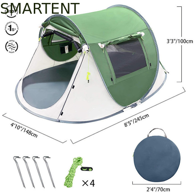 2 persone 245*148*100cm Poliestere verde impermeabile Campeggio all'aperto Spaziosa tenda pop up barca con ventilazione a maglia fornitore