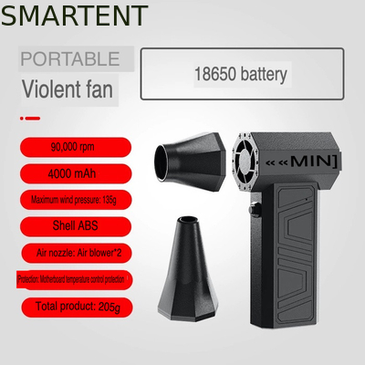 Nero 90000rpm 4000mah Pocket Violent Turbo Fan per campeggiare all'aria aperta fornitore