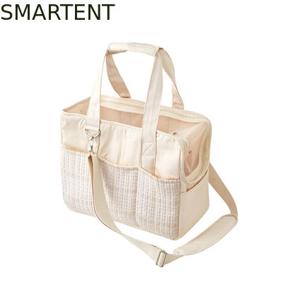 Acquistare 38*18*30CM Beige Canvas Kitty Travel Hangbag Apprezzante Accuuterments per animali domestici dovrebbe essere una borsa con una collezione di tessuti morbidi fabbricazione online