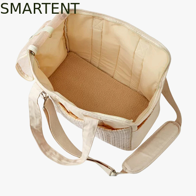 38*18*30CM Beige Canvas Kitty Travel Hangbag Apprezzante Accuuterments per animali domestici dovrebbe essere una borsa con una collezione di tessuti morbidi fornitore